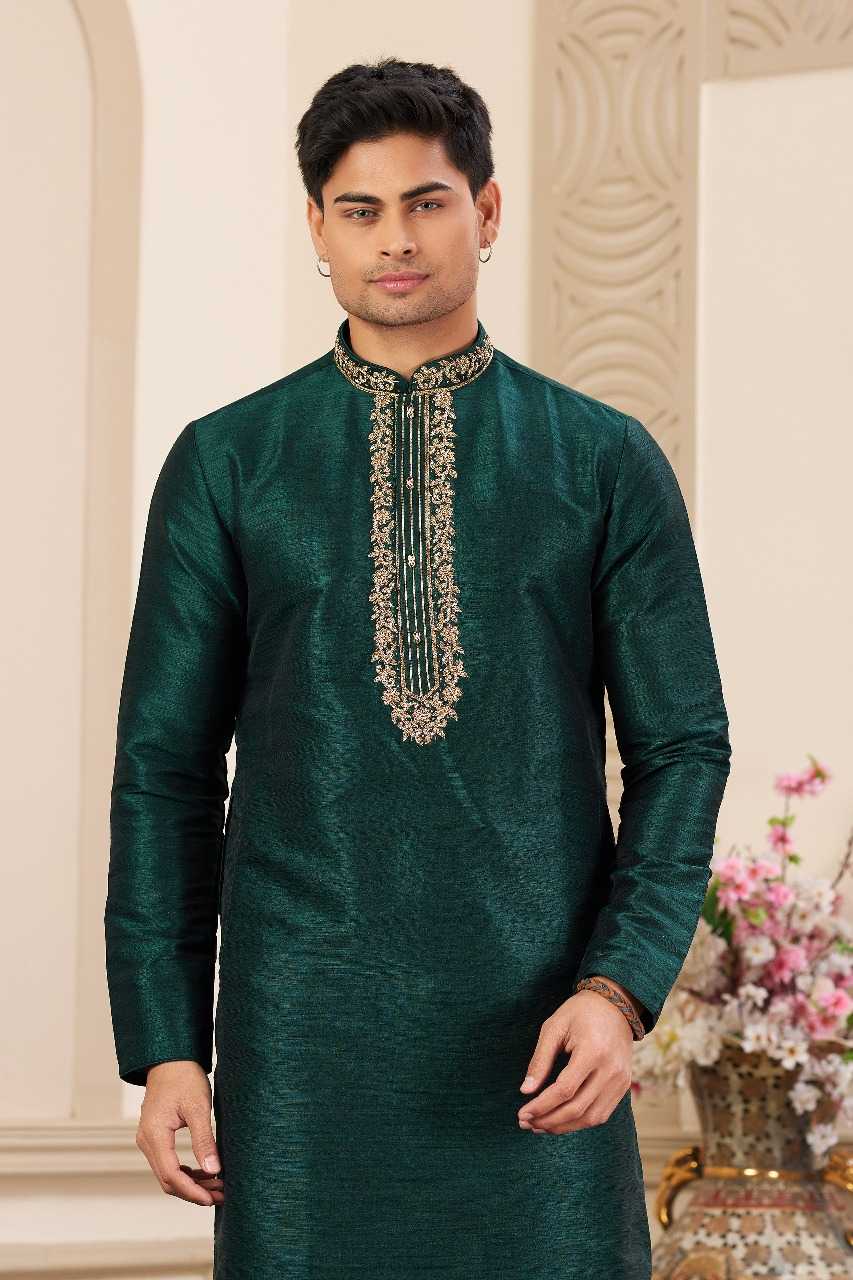 Ynf Art Silk RIN197 3103 Mens Wear Wholesale Mens Kurtas Mens Kurta Pyjama Embroidered Kurta Pajama Manufacturer