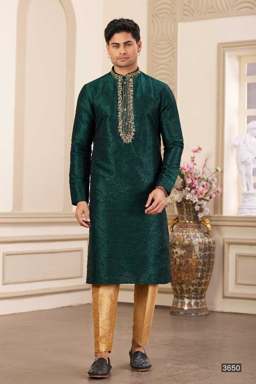 Ynf Art Silk RIN197 3103 Mens Wear Wholesale Mens Kurtas Mens Kurta Pyjama Embroidered Kurta Pajama Manufacturer