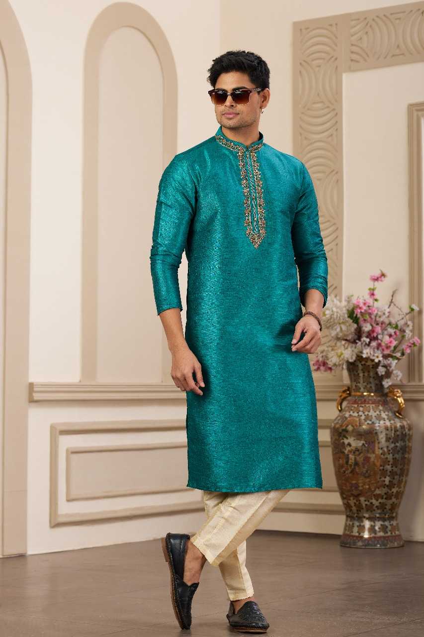 Ynf Art Silk RIN197 3103 Mens Wear Wholesale Mens Kurtas Mens Kurta Pyjama Embroidered Kurta Pajama Manufacturer