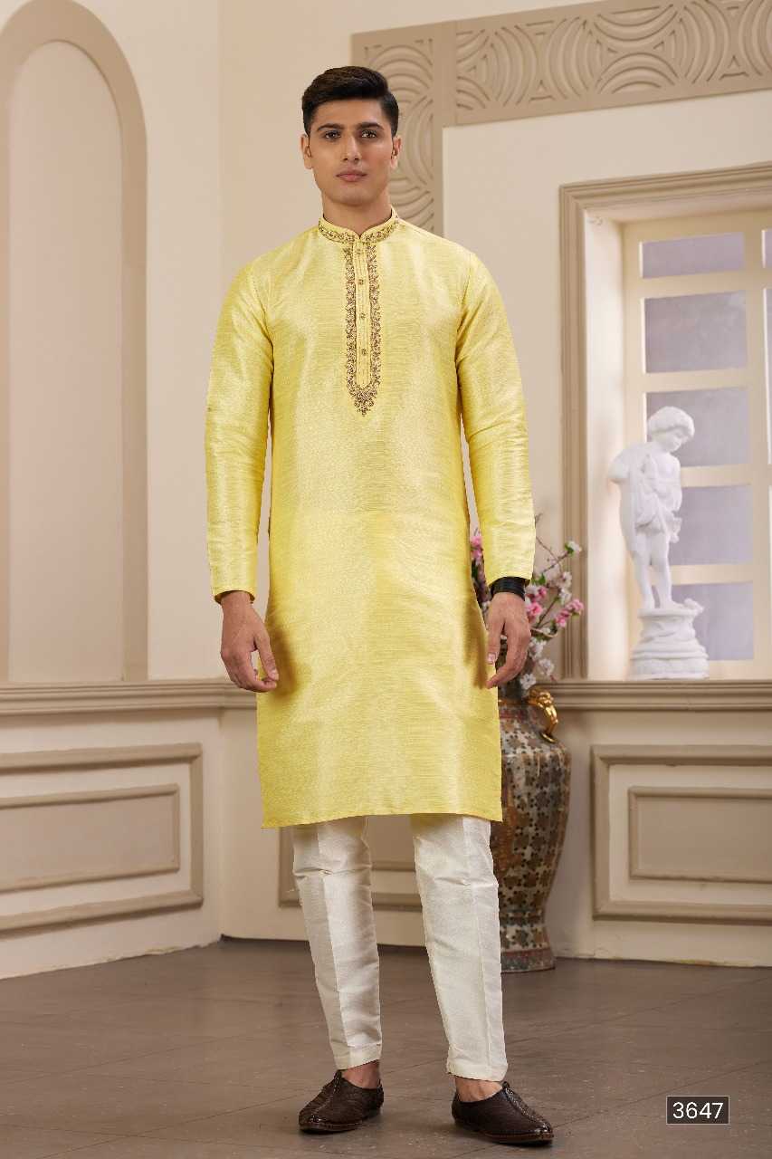 Ynf Art Silk RIN197 3103 Mens Wear Wholesale Mens Kurtas Mens Kurta Pyjama Embroidered Kurta Pajama Manufacturer