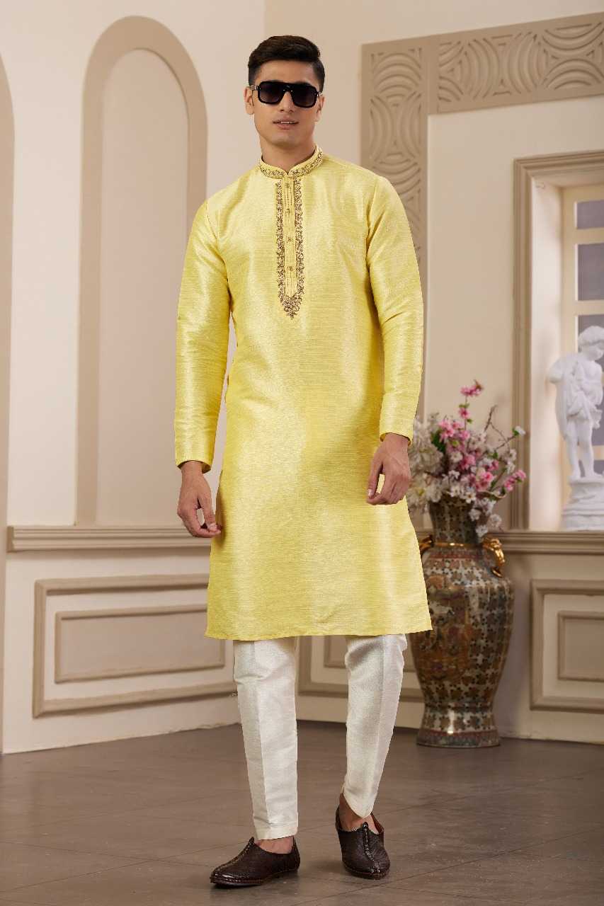 Ynf Art Silk RIN197 3103 Mens Wear Wholesale Mens Kurtas Mens Kurta Pyjama Embroidered Kurta Pajama Manufacturer