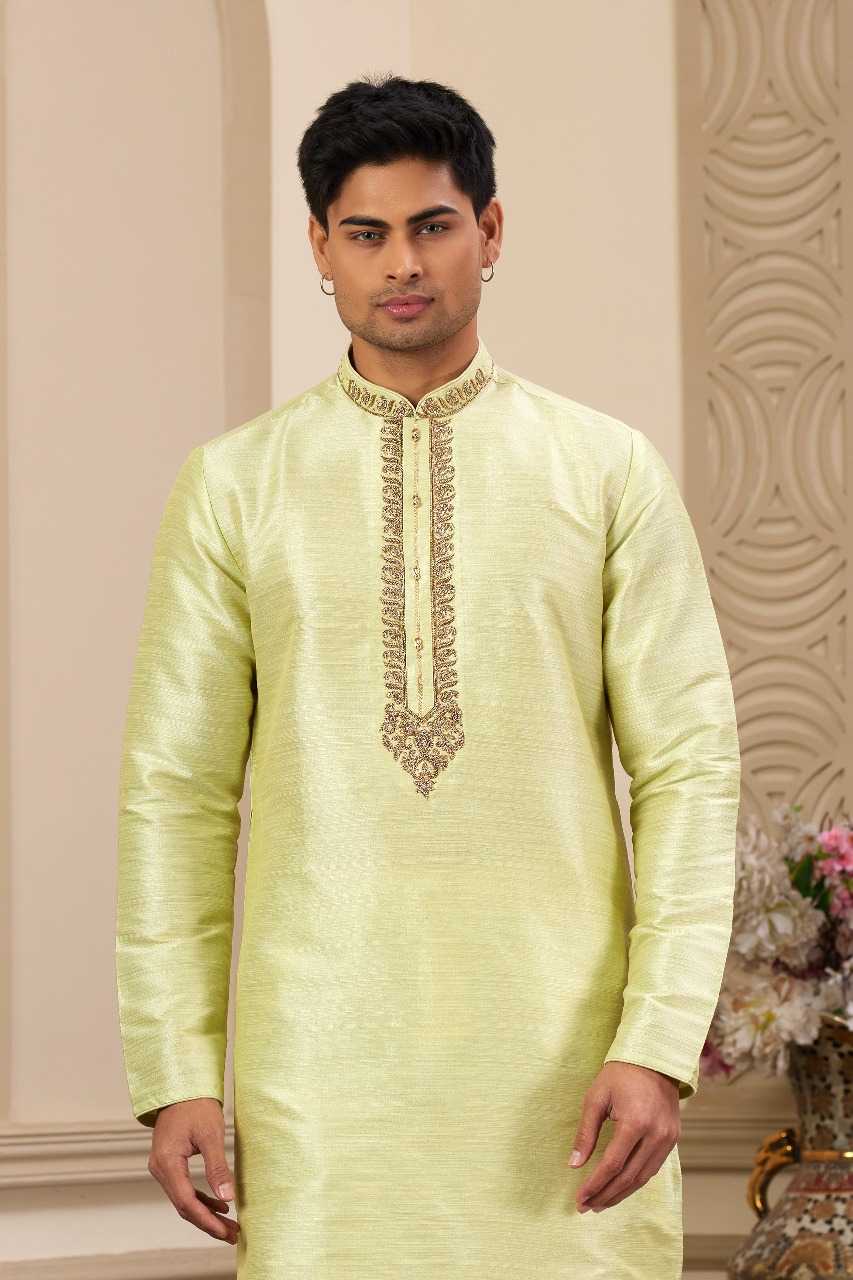 Ynf Art Silk RIN197 3103 Mens Wear Wholesale Mens Kurtas Mens Kurta Pyjama Embroidered Kurta Pajama Manufacturer