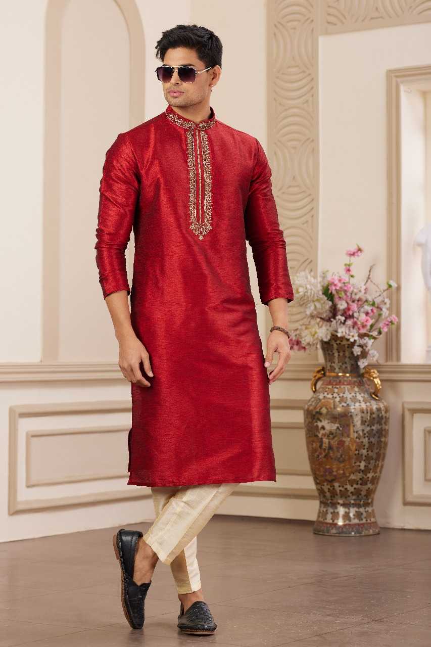 Ynf Art Silk RIN197 3103 Mens Wear Wholesale Mens Kurtas Mens Kurta Pyjama Embroidered Kurta Pajama Manufacturer