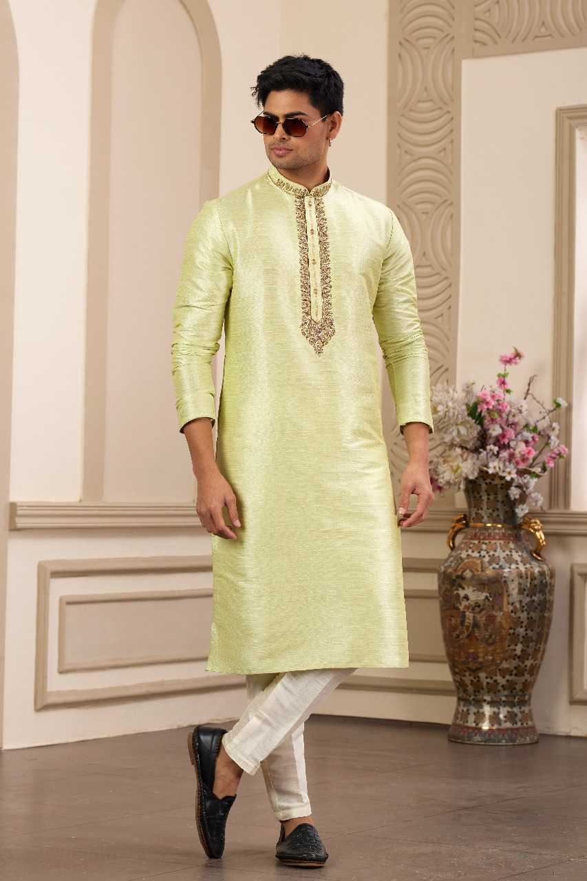 Ynf Art Silk RIN197 3103 Mens Wear Wholesale Mens Kurtas Mens Kurta Pyjama Embroidered Kurta Pajama Manufacturer