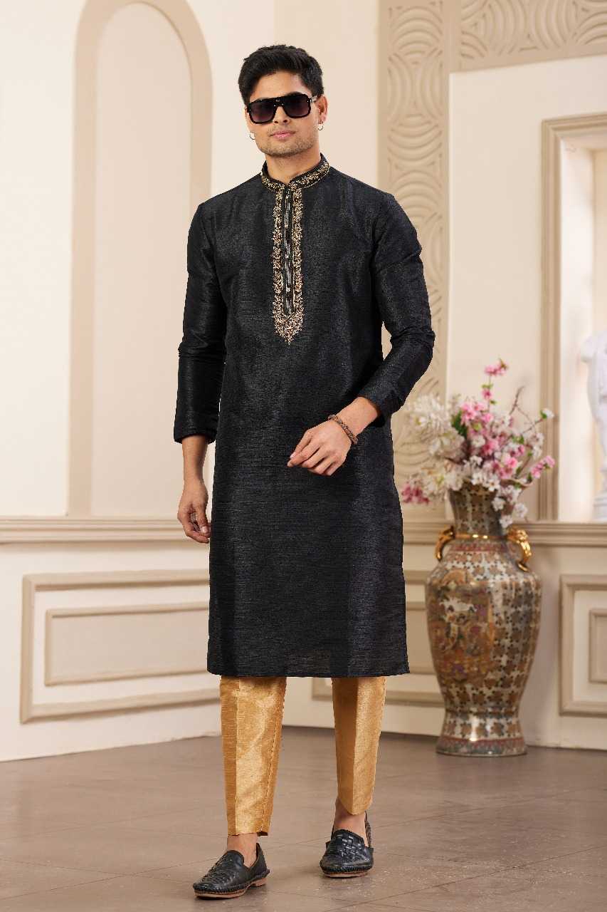Ynf Art Silk RIN197 3103 Mens Wear Wholesale Mens Kurtas Mens Kurta Pyjama Embroidered Kurta Pajama Manufacturer
