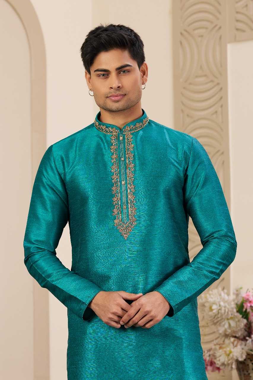 Ynf Art Silk RIN197 3103 Mens Wear Wholesale Mens Kurtas Mens Kurta Pyjama Embroidered Kurta Pajama Manufacturer