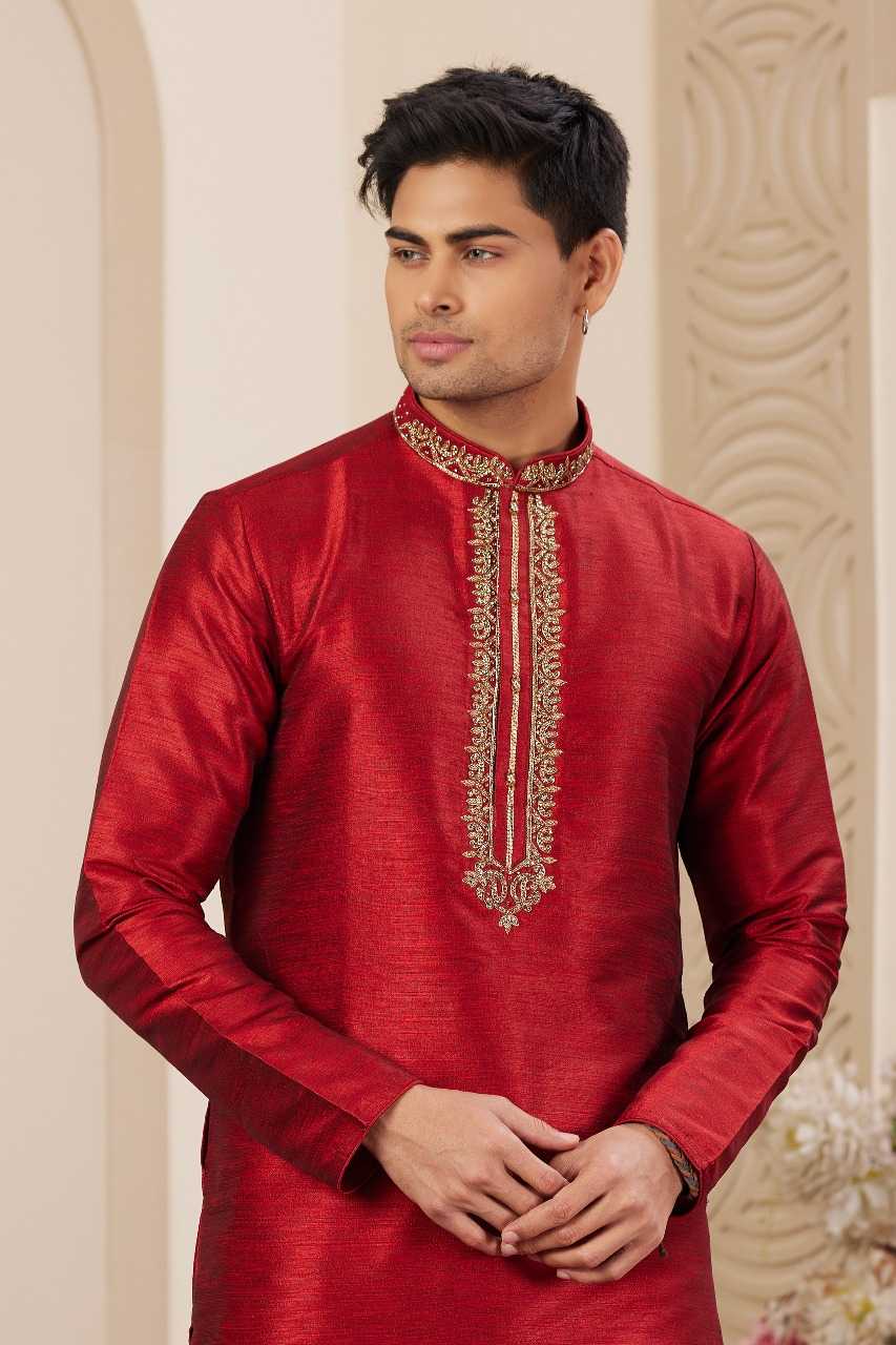 Ynf Art Silk RIN197 3103 Mens Wear Wholesale Mens Kurtas Mens Kurta Pyjama Embroidered Kurta Pajama Manufacturer