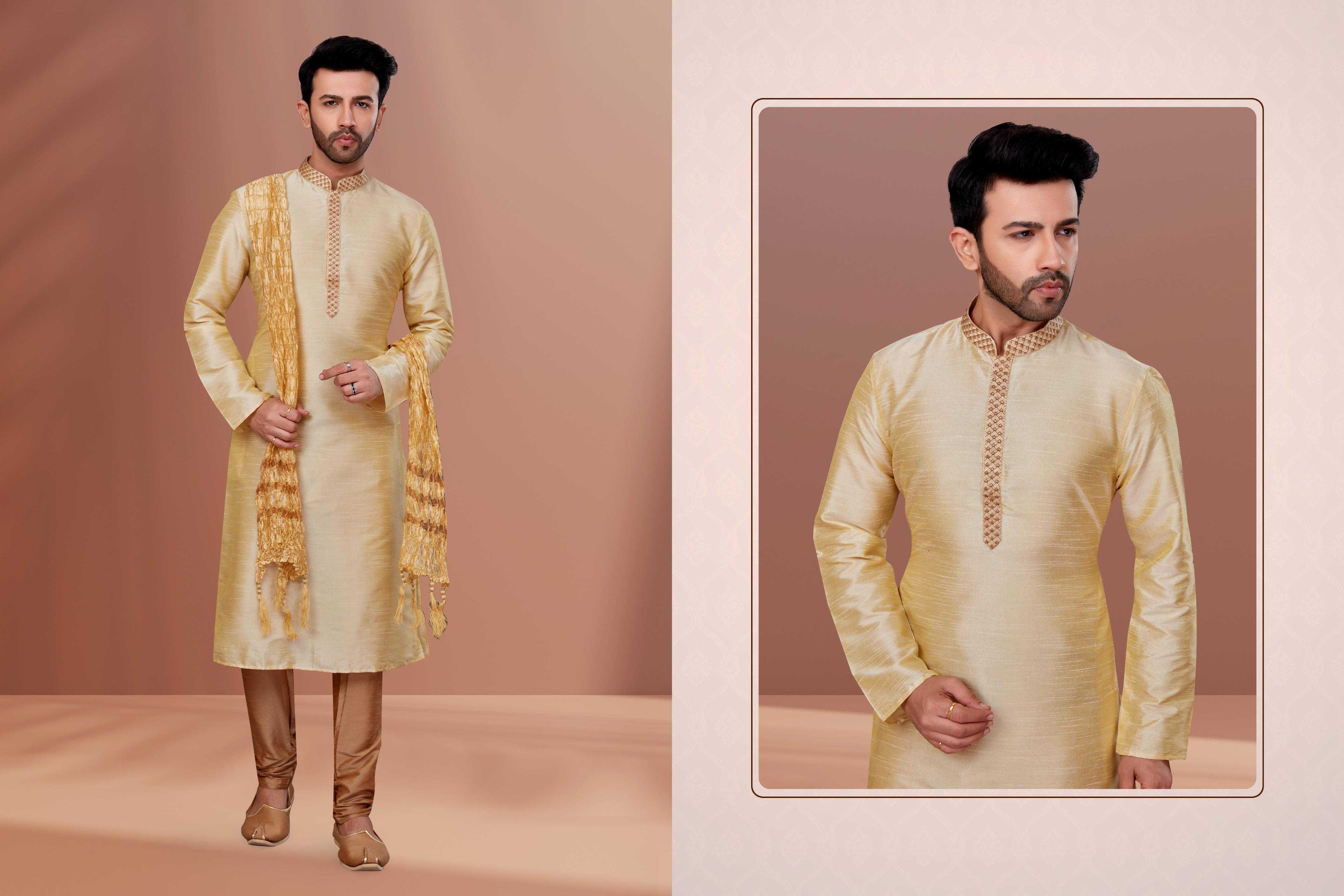 Ynf Banarasi Jacquard RIN223 3012B Mens Wear Festive Collections Wholesale Mens Kurtas Mens Kurta Pyjama Onam Collections Manufacturer