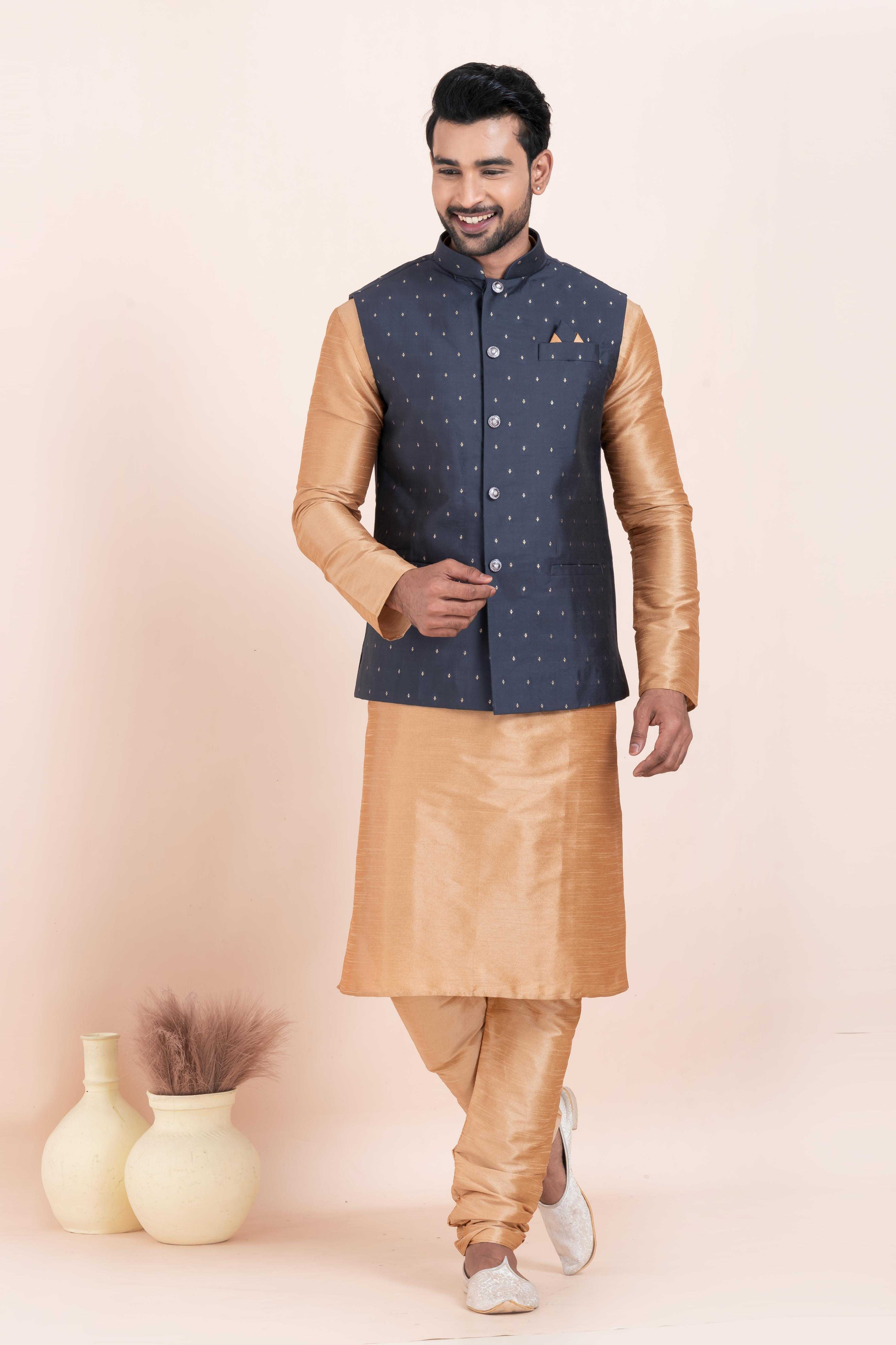 Ynf Banarasi Soft Silk RIN223 2364A Mens Wear Wholesale Nehru Jacket Festive & Wedding Coats Modi Jackets Manufacturer