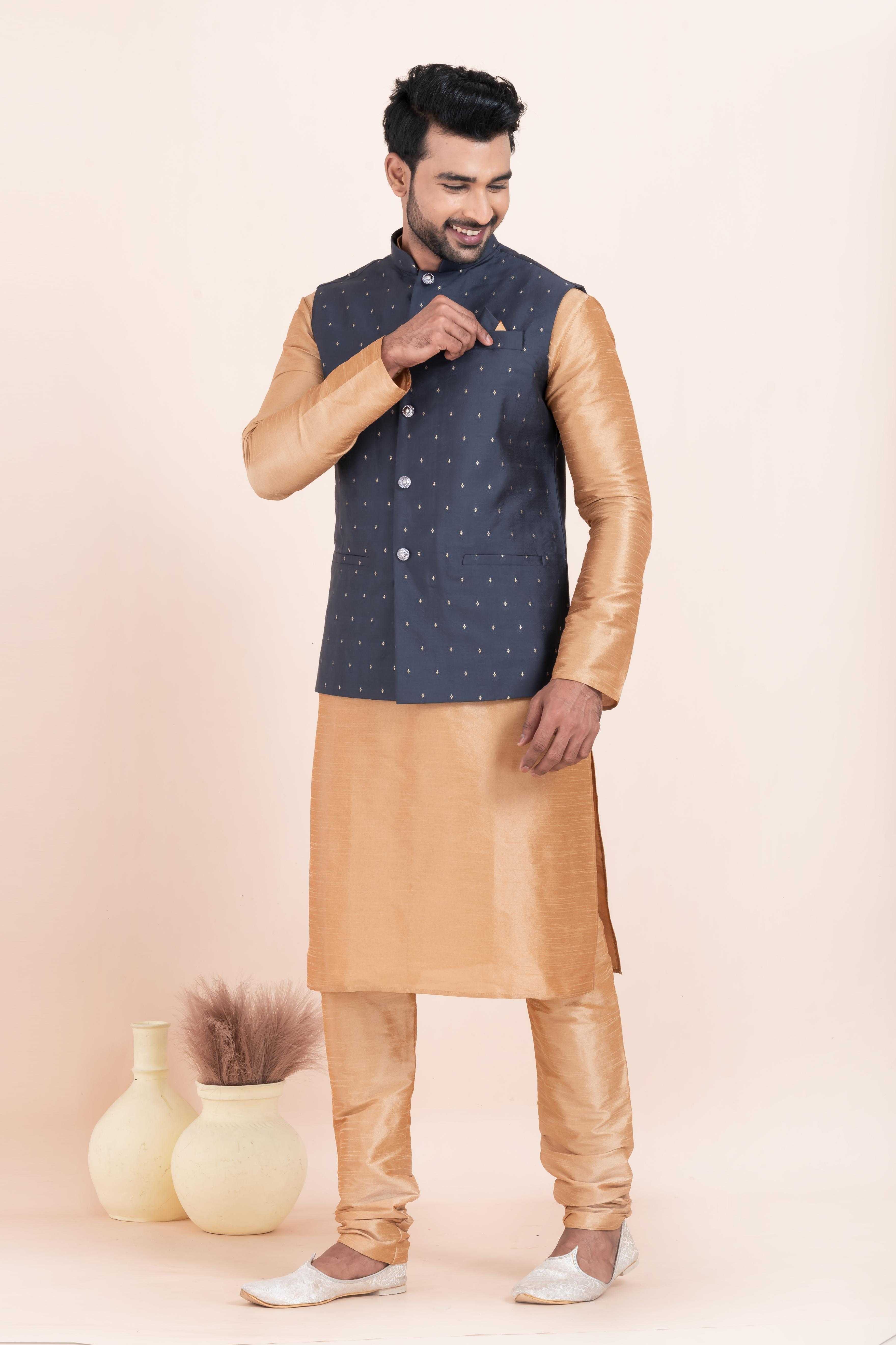Ynf Banarasi Soft Silk RIN223 2364A Mens Wear Wholesale Nehru Jacket Festive & Wedding Coats Modi Jackets Manufacturer