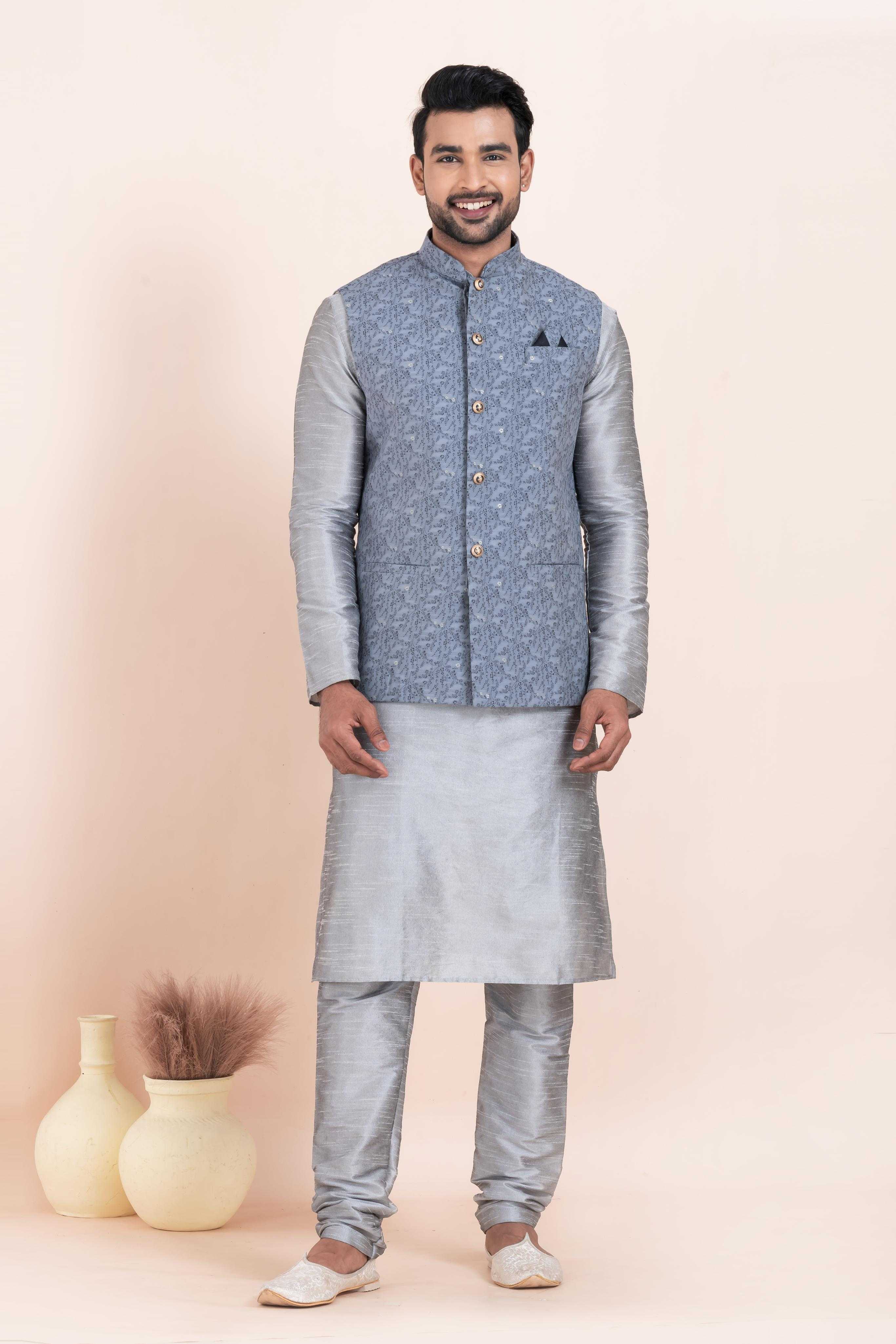 Ynf Banarasi Soft Silk RIN223 2365B Mens Wear Wholesale Nehru Jacket Festive & Wedding Coats Modi Jackets Manufacturer