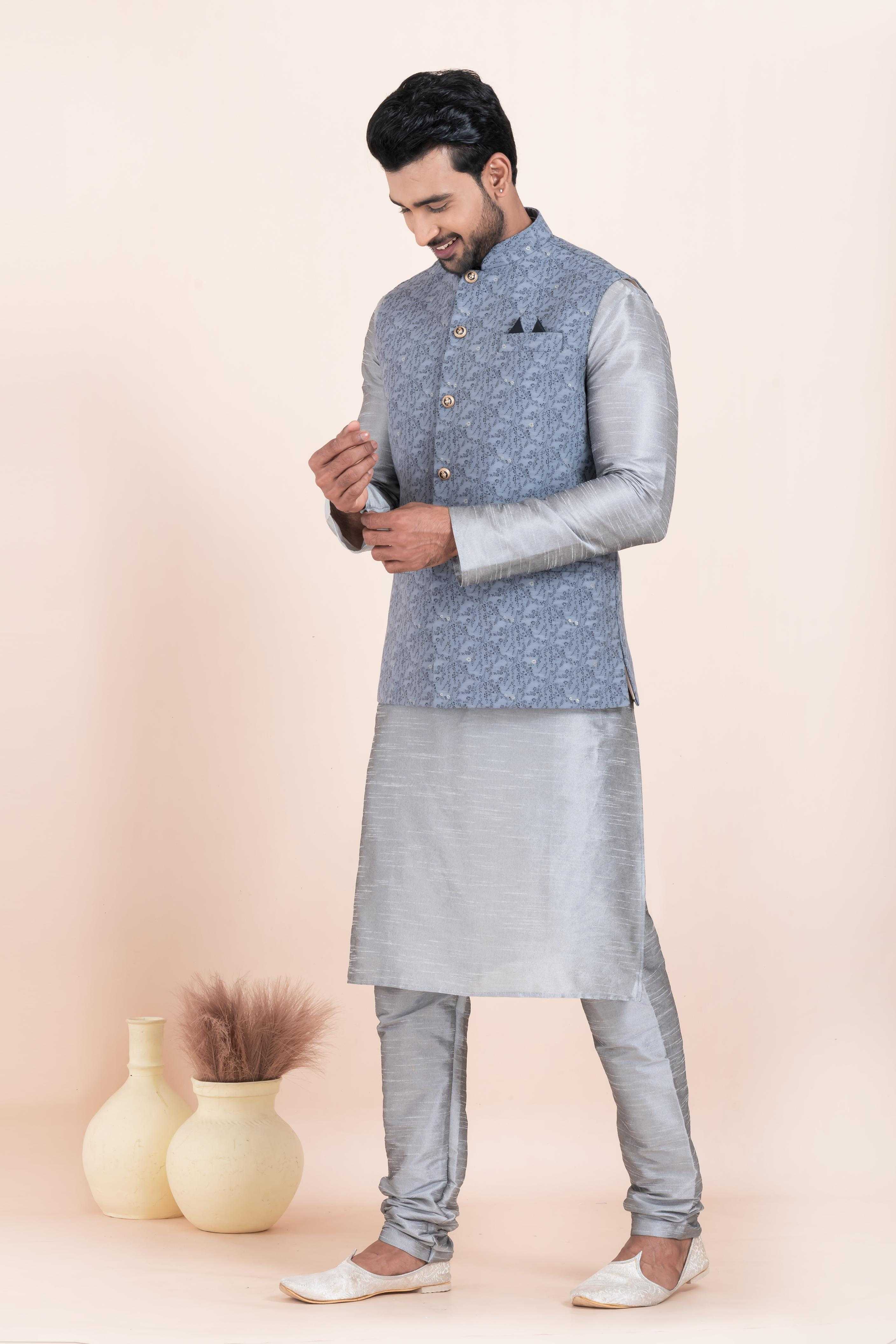 Ynf Banarasi Soft Silk RIN223 2365B Mens Wear Wholesale Nehru Jacket Festive & Wedding Coats Modi Jackets Manufacturer