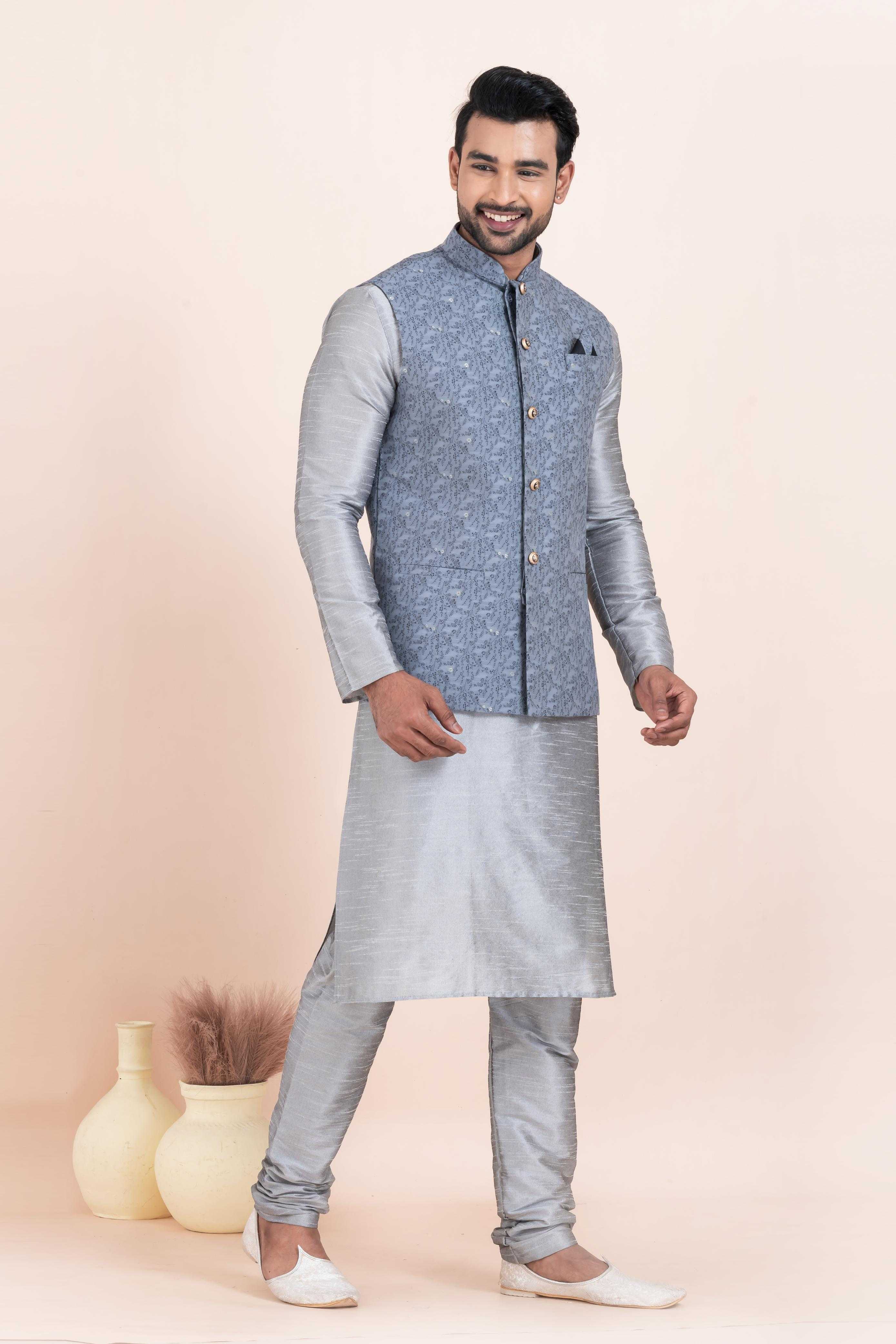 Ynf Banarasi Soft Silk RIN223 2365B Mens Wear Wholesale Nehru Jacket Festive & Wedding Coats Modi Jackets Manufacturer
