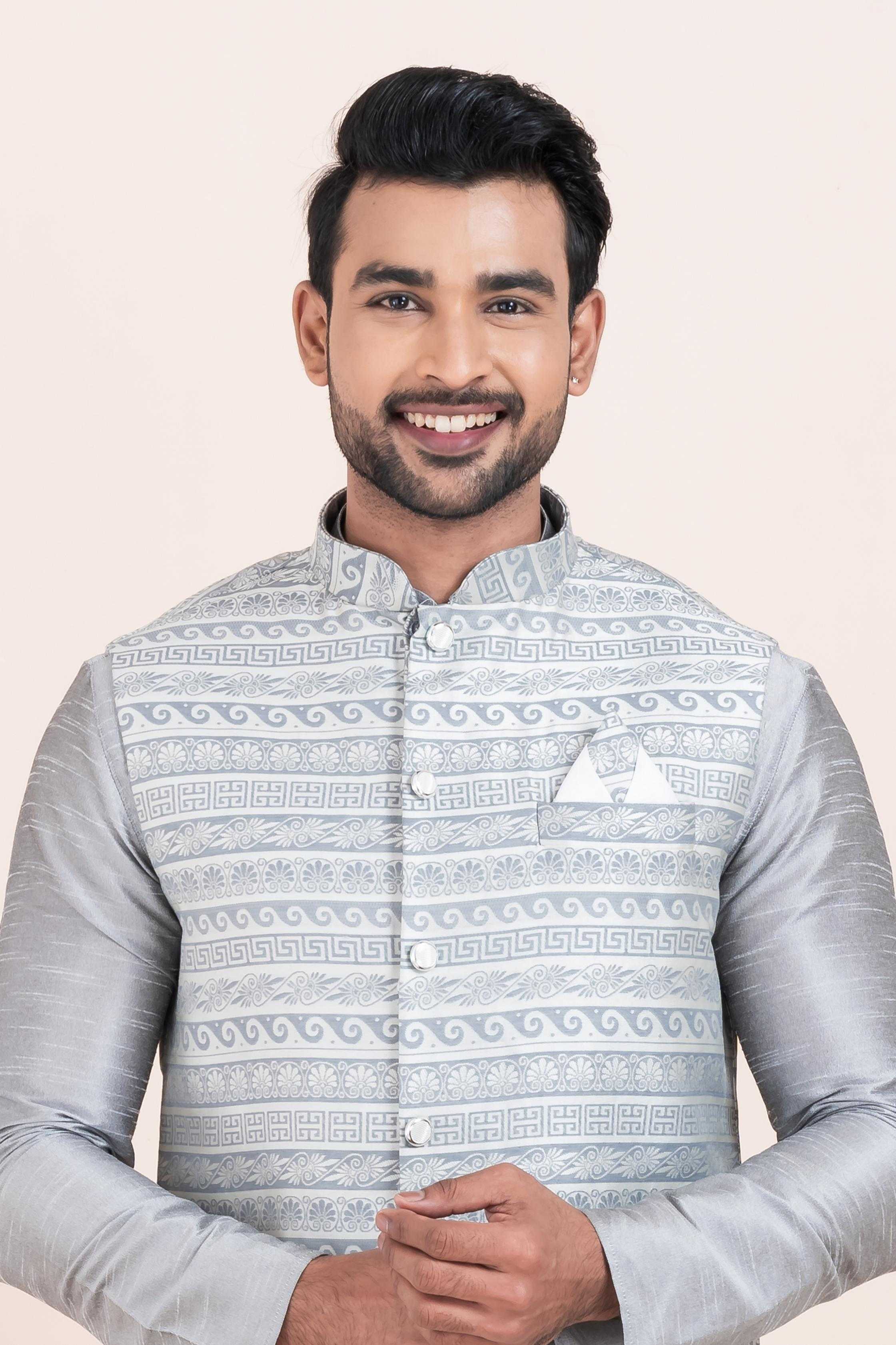 Ynf Banarasi Soft Silk RIN223 2366B Mens Wear Wholesale Nehru Jacket Festive & Wedding Coats Modi Jackets Manufacturer