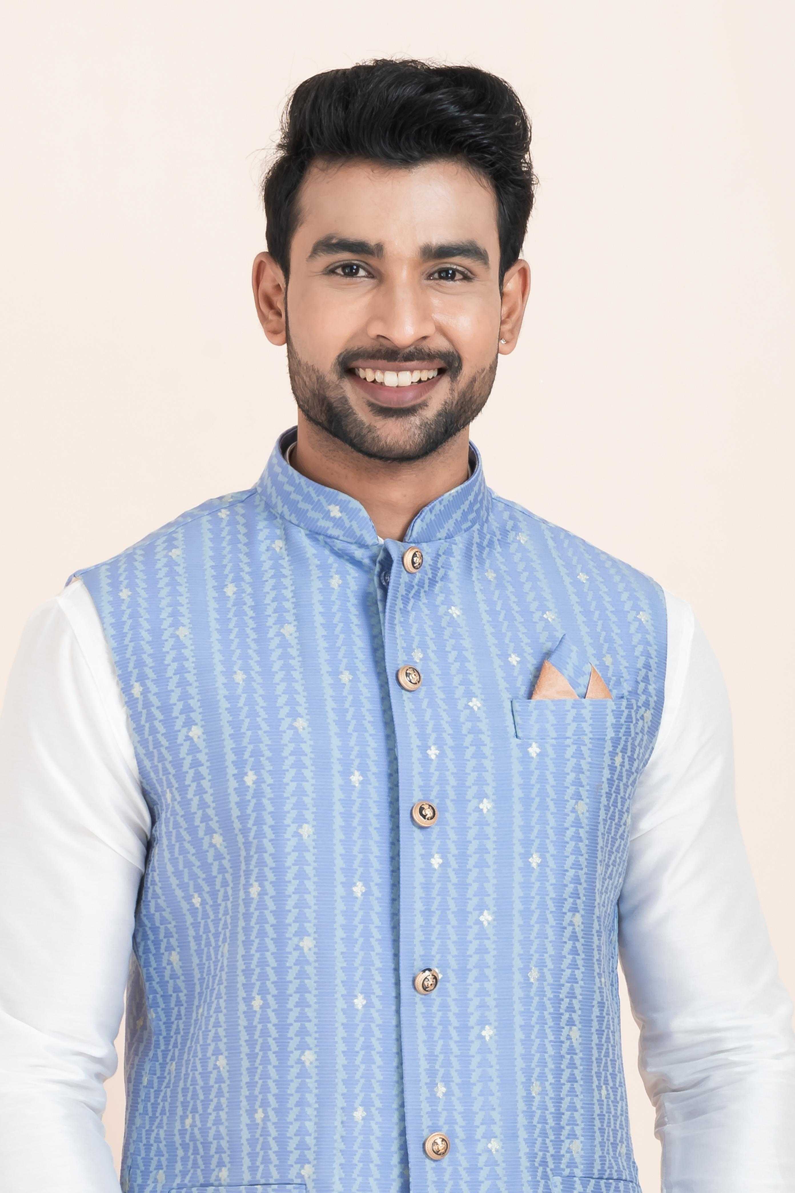 Ynf Banarasi Soft Silk RIN223 2375A Mens Wear Festive Collections Wholesale Nehru Jacket Onam Collections Modi Jackets Manufacturer
