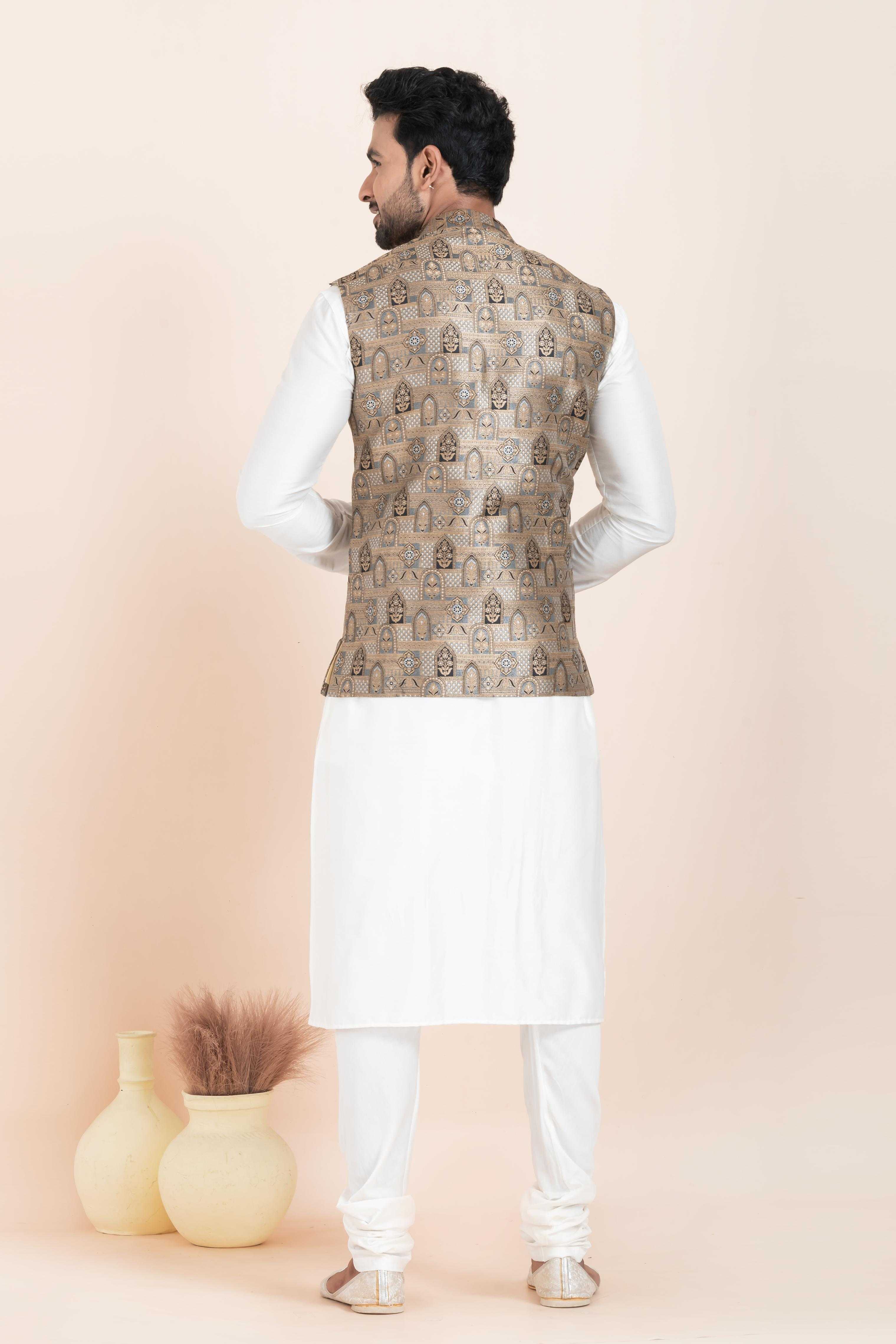 Ynf Banarasi Soft Silk RIN223 2376A Mens Wear Festive Collections Wholesale Nehru Jacket Onam Collections Modi Jackets Manufacturer