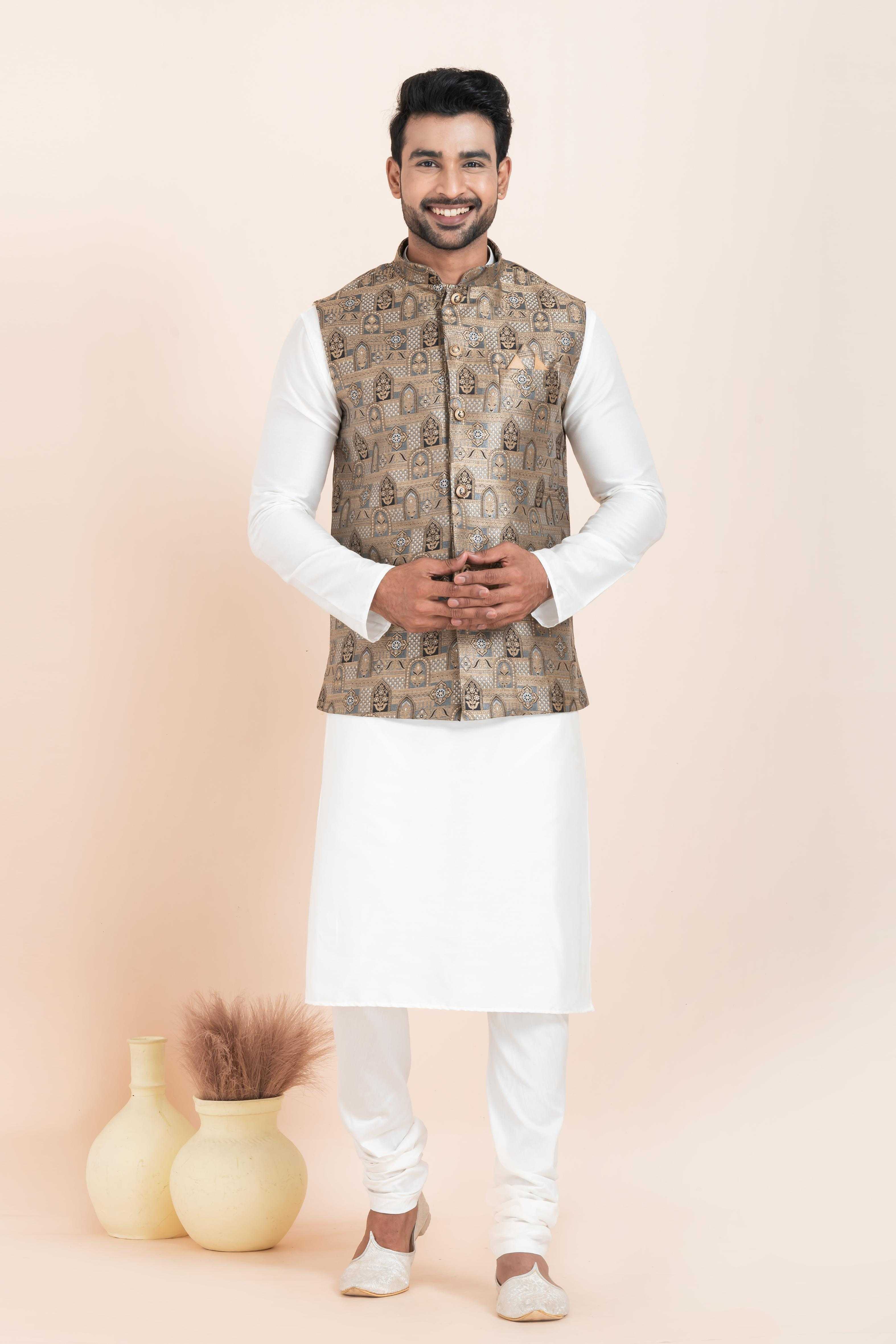 Ynf Banarasi Soft Silk RIN223 2376A Mens Wear Festive Collections Wholesale Nehru Jacket Onam Collections Modi Jackets Manufacturer