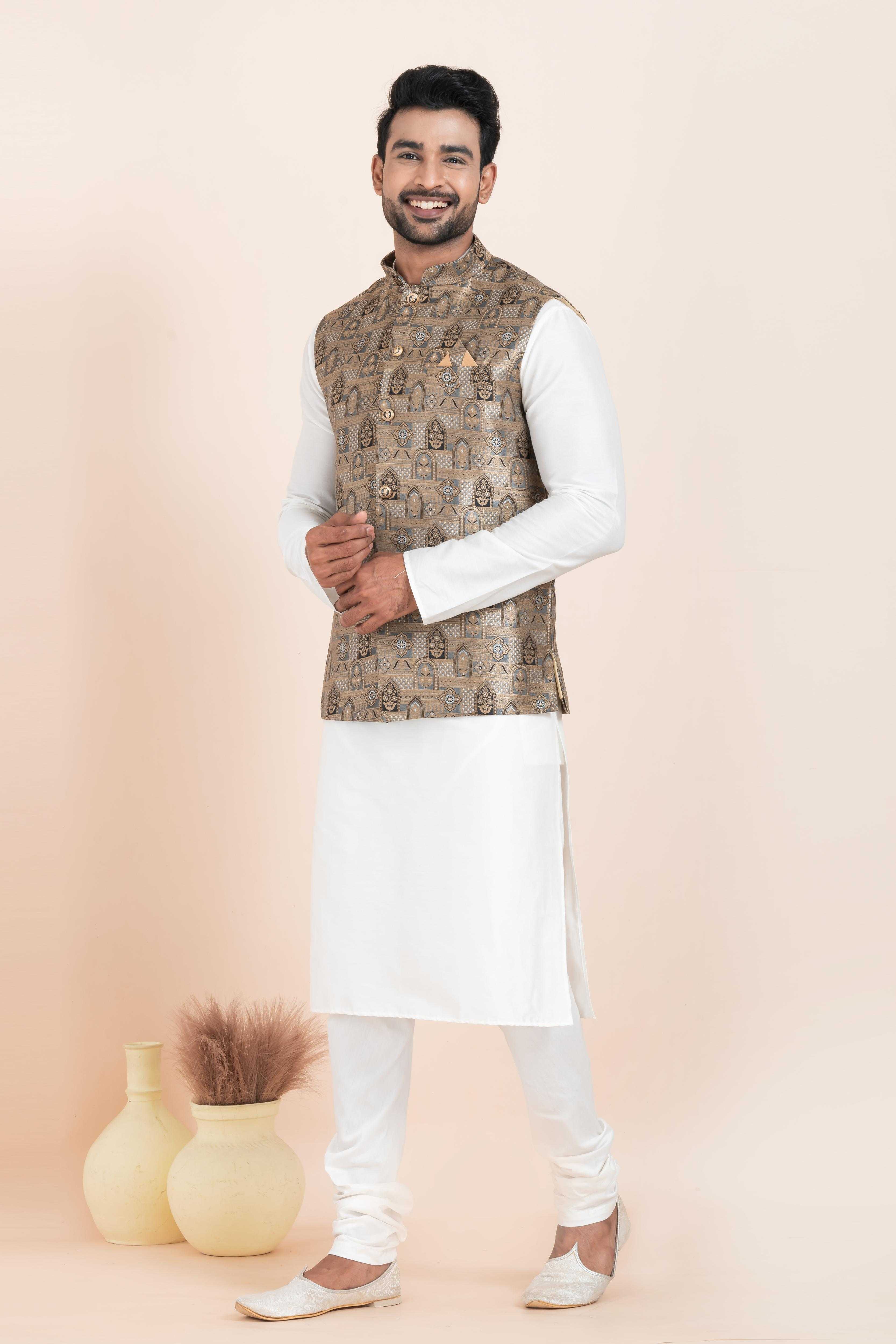 Ynf Banarasi Soft Silk RIN223 2376A Mens Wear Festive Collections Wholesale Nehru Jacket Onam Collections Modi Jackets Manufacturer