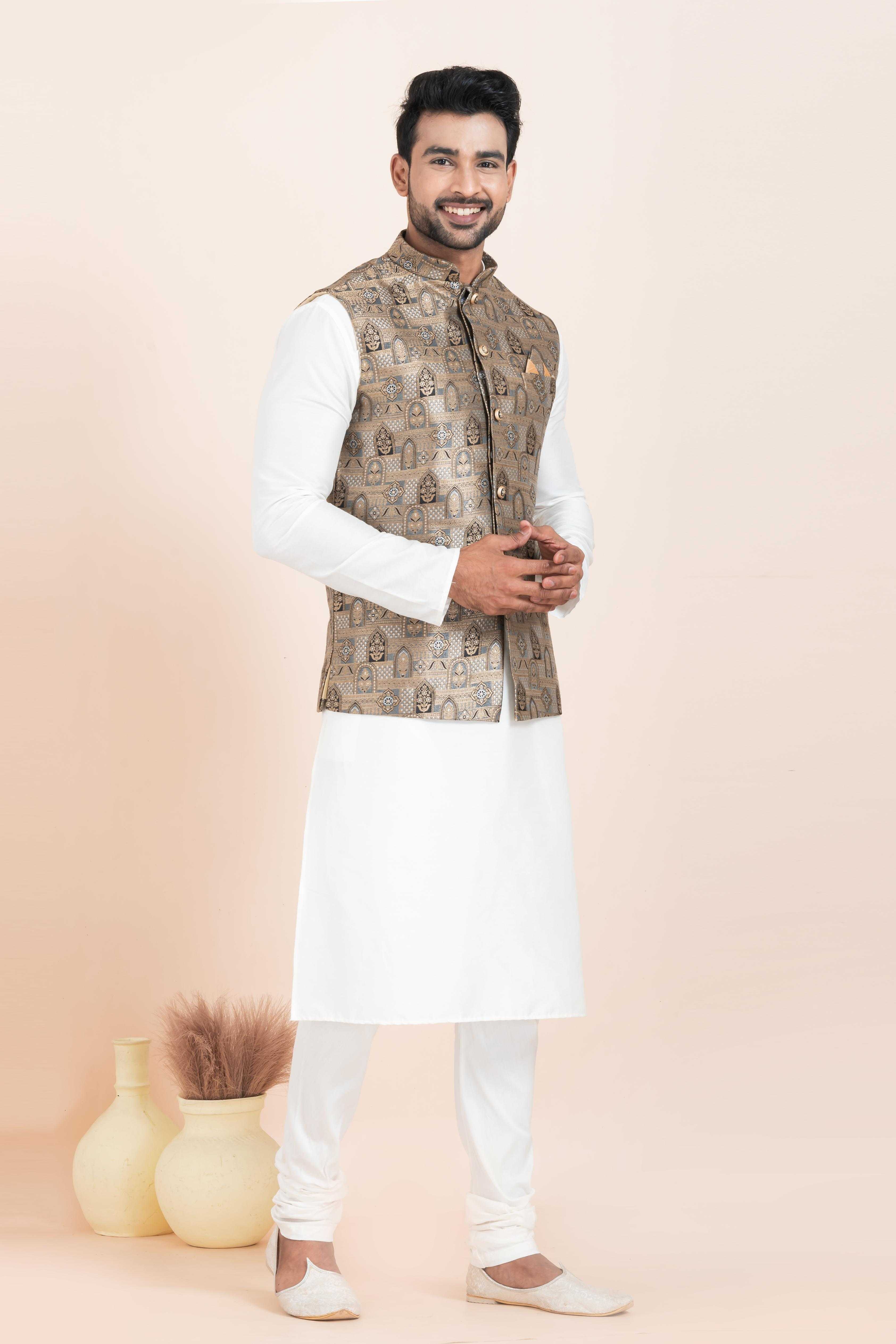 Ynf Banarasi Soft Silk RIN223 2376A Mens Wear Festive Collections Wholesale Nehru Jacket Onam Collections Modi Jackets Manufacturer
