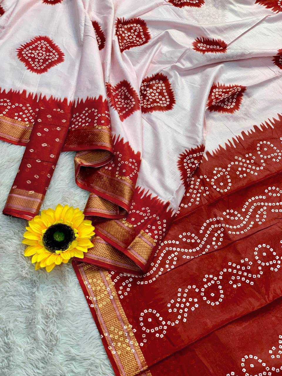 Ynf Bandhani Silk RIN229 1 Sarees Wholesale Printed Sarees Cotton Sarees Bandhani Sarees Manufacturer