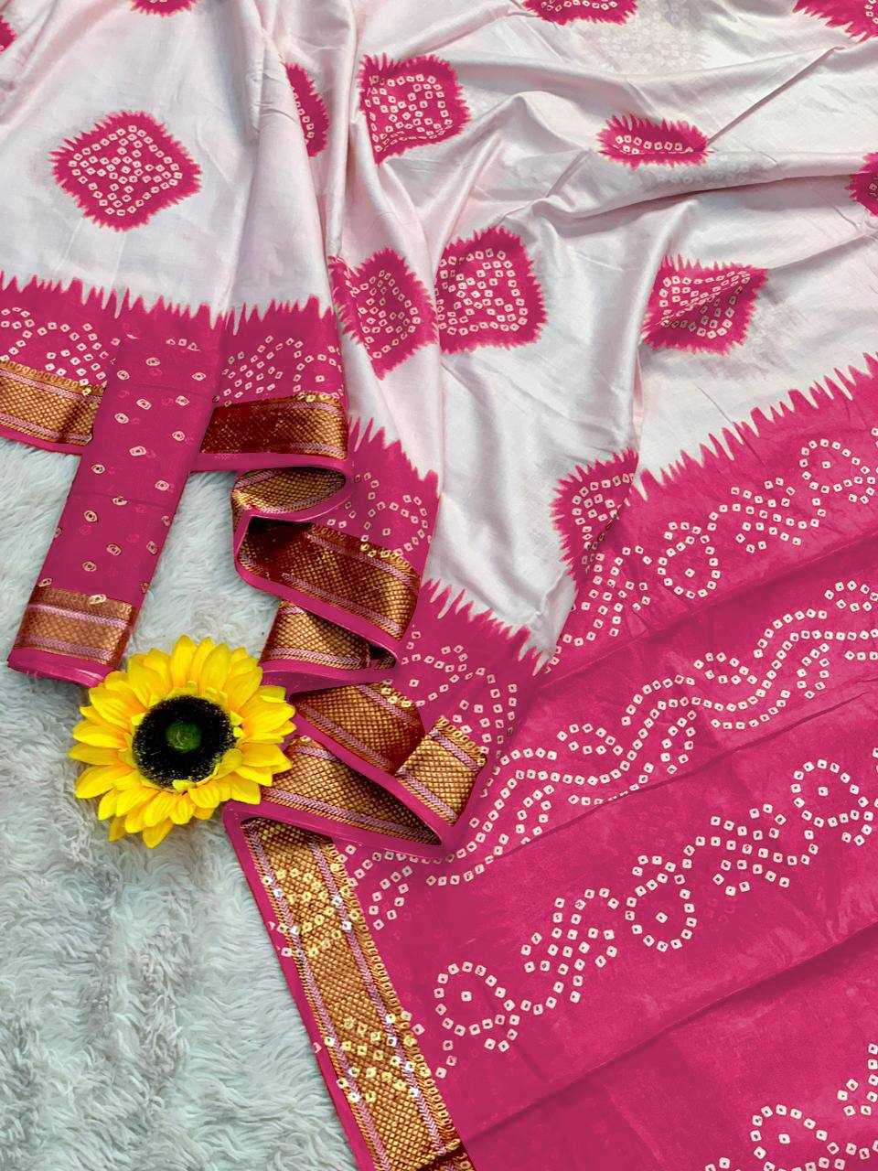 Ynf Bandhani Silk RIN229 1 Sarees Wholesale Printed Sarees Cotton Sarees Bandhani Sarees Manufacturer