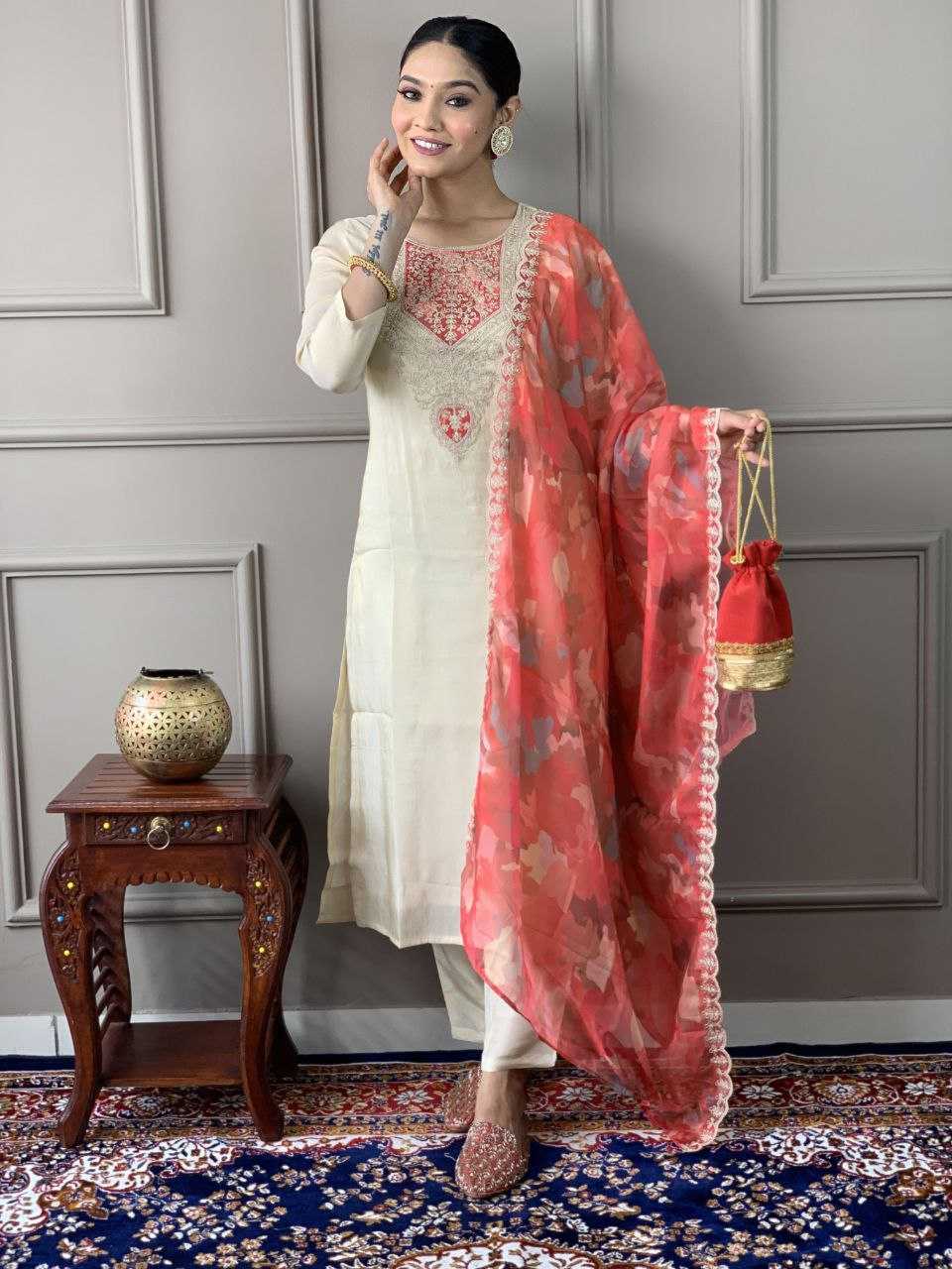 Ynf Chanderi Silk KESH529 547 Suits & Dresses Wedding Collections Festive Collections Wholesale Embroidery Suits Chanderi Suit Wedding Outfits Manufacturer