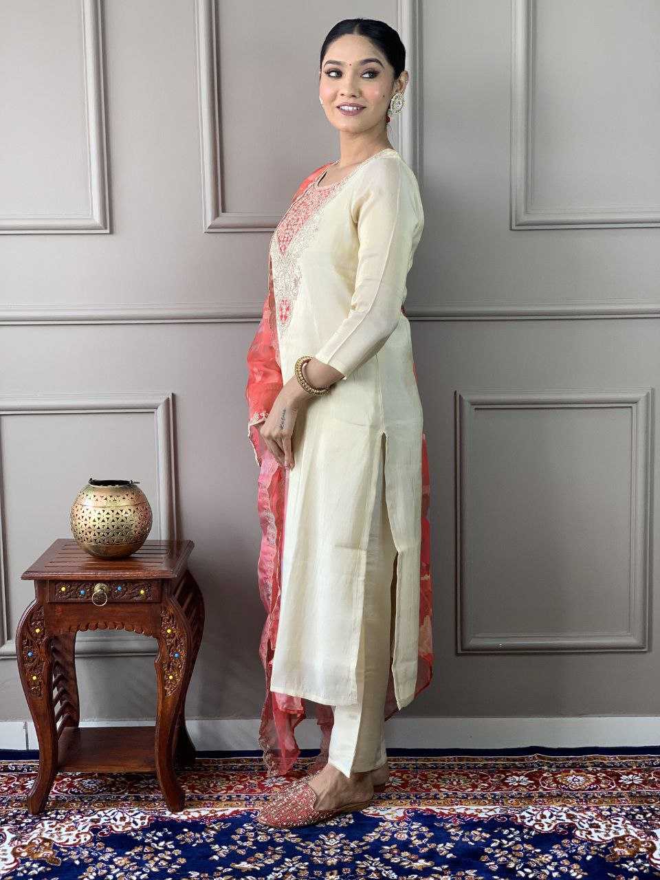Ynf Chanderi Silk KESH529 547 Suits & Dresses Wedding Collections Festive Collections Wholesale Embroidery Suits Chanderi Suit Wedding Outfits Manufacturer