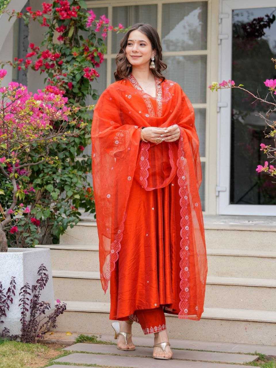 Ynf Chanderi Silk KESH529 637 Suits & Dresses Wholesale Embroidery Suits Anarkali Suits Churidar Suits Manufacturer