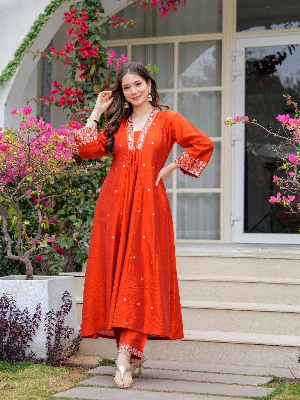 Ynf Chanderi Silk KESH529 637 Suits & Dresses Wholesale Embroidery Suits Anarkali Suits Churidar Suits Manufacturer