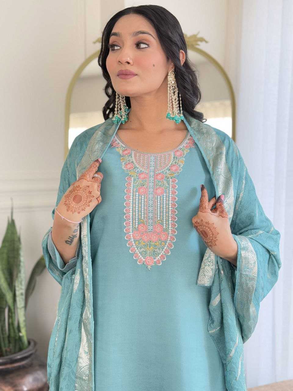 Ynf Chanderi Silk KESH529 AADHVI Suits & Dresses Wholesale Ladies Suits Embroidery Suits Party wear suits Chanderi Suit Manufacturer