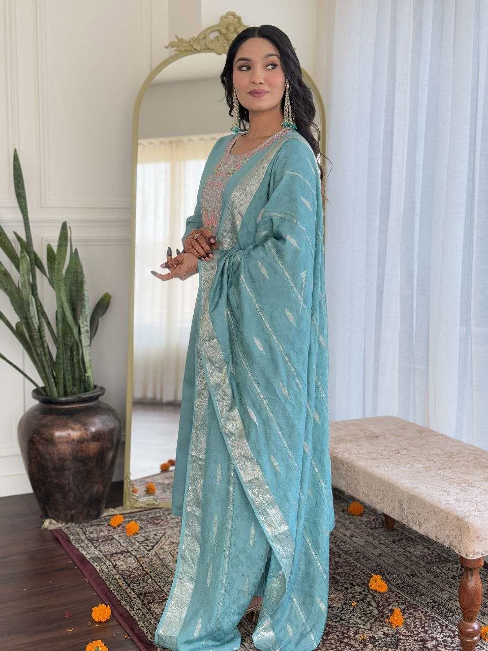 Ynf Chanderi Silk KESH529 AADHVI Suits & Dresses Wholesale Ladies Suits Embroidery Suits Party wear suits Chanderi Suit Manufacturer