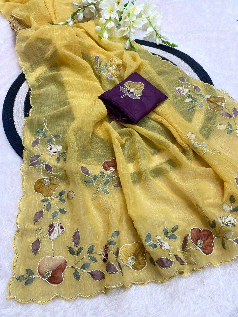 Ynf Chiffon KESH514 PHOOL Sarees Wholesale Designer Sarees Hand Work Sarees Manufacturer