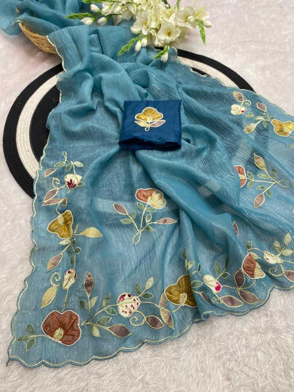 Ynf Chiffon KESH514 PHOOL Sarees Wholesale Designer Sarees Hand Work Sarees Manufacturer