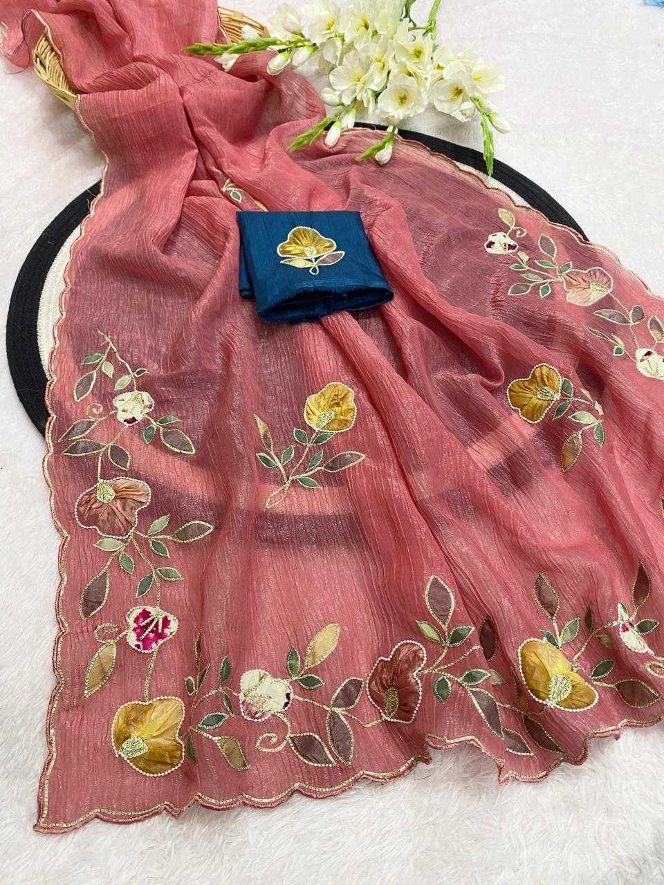 Ynf Chiffon KESH514 PHOOL Sarees Wholesale Designer Sarees Hand Work Sarees Manufacturer