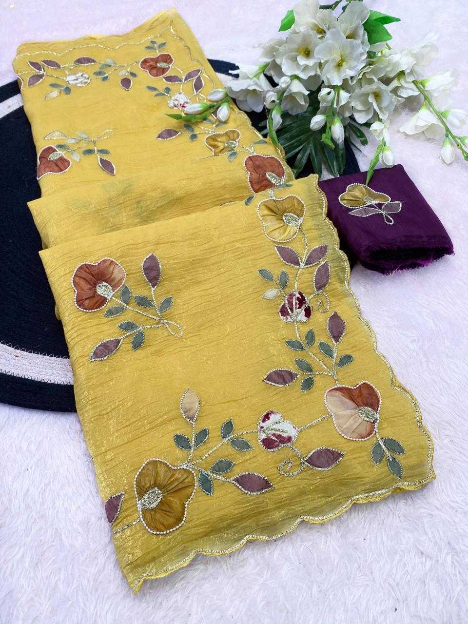 Ynf Chiffon KESH514 PHOOL Sarees Wholesale Designer Sarees Hand Work Sarees Manufacturer