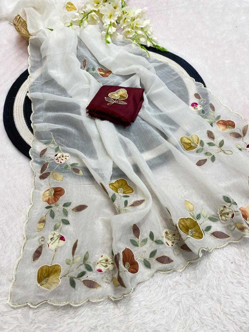 Ynf Chiffon KESH514 PHOOL Sarees Wholesale Designer Sarees Hand Work Sarees Manufacturer