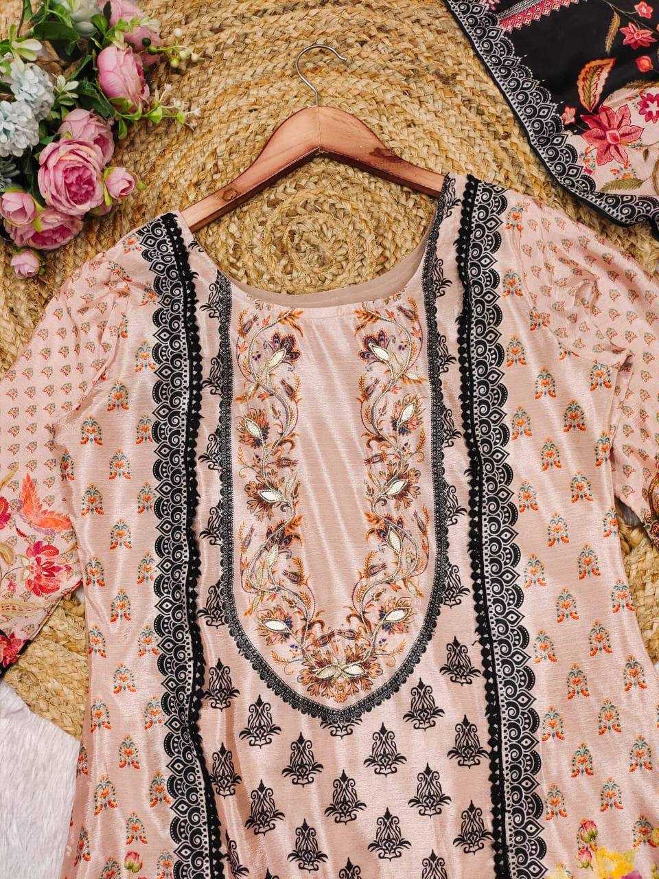 Ynf Chinon KESH501 BAALIKA Suits & Dresses Plus Size Collections Wholesale Embroidery Suits Party wear suits Manufacturer