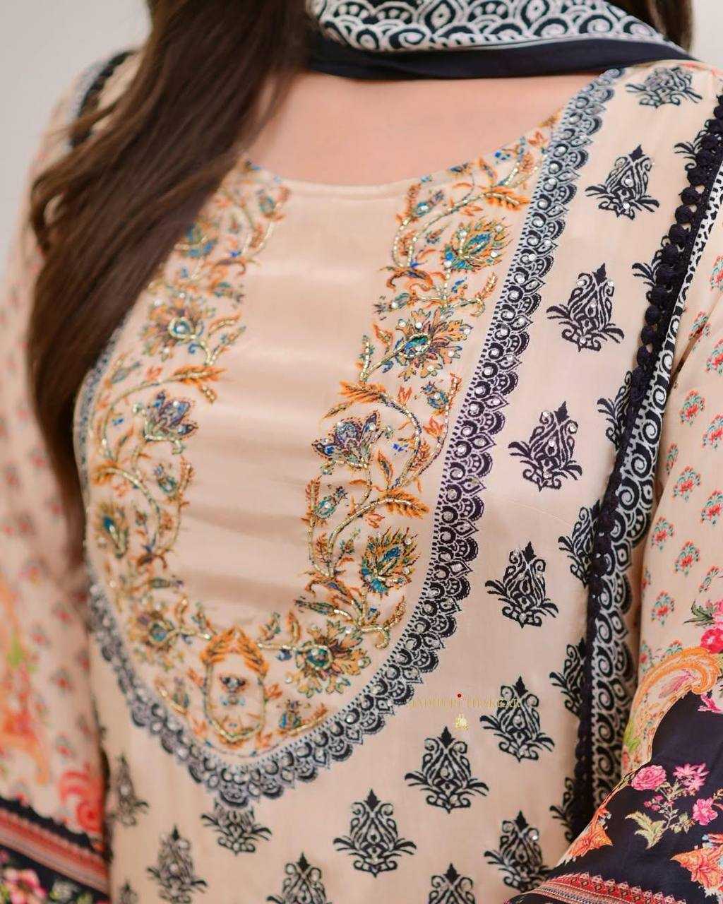 Ynf Chinon KESH501 BAALIKA Suits & Dresses Plus Size Collections Wholesale Embroidery Suits Party wear suits Manufacturer
