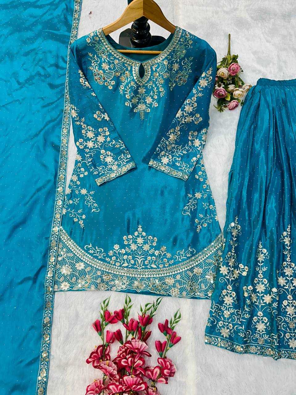 Ynf Chinon KESH523 063 Suits & Dresses Wholesale Sharara Salwar Suits Embroidery Suits Silk Suits Manufacturer