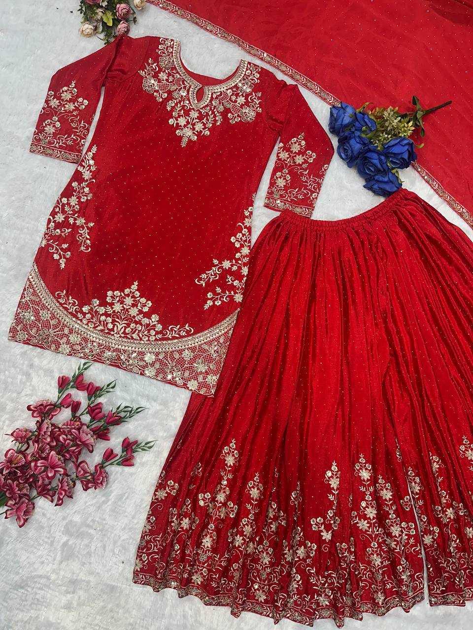Ynf Chinon KESH523 063 Suits & Dresses Wholesale Sharara Salwar Suits Embroidery Suits Silk Suits Manufacturer