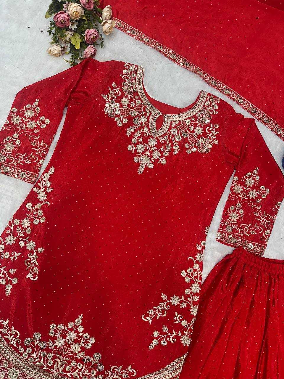Ynf Chinon KESH523 063 Suits & Dresses Wholesale Sharara Salwar Suits Embroidery Suits Silk Suits Manufacturer