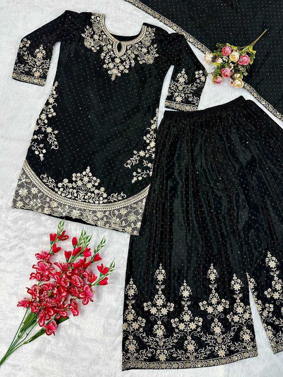 Ynf Chinon KESH523 063 Suits & Dresses Wholesale Sharara Salwar Suits Embroidery Suits Silk Suits Manufacturer