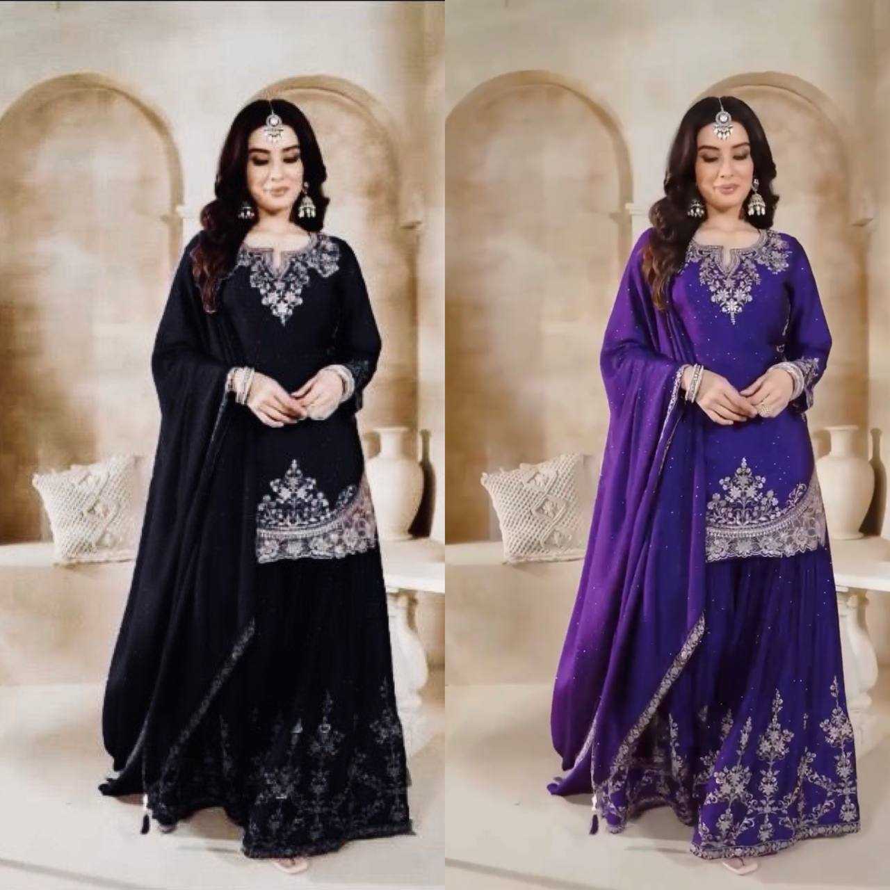 Ynf Chinon KESH523 063 Suits & Dresses Wholesale Sharara Salwar Suits Embroidery Suits Silk Suits Manufacturer