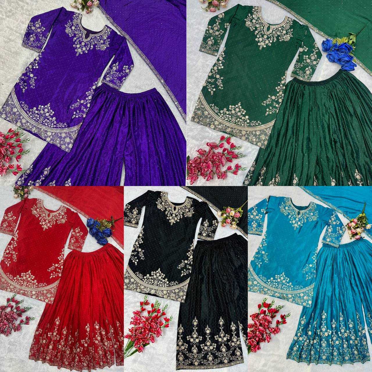 Ynf Chinon KESH523 063 Suits & Dresses Wholesale Sharara Salwar Suits Embroidery Suits Silk Suits Manufacturer