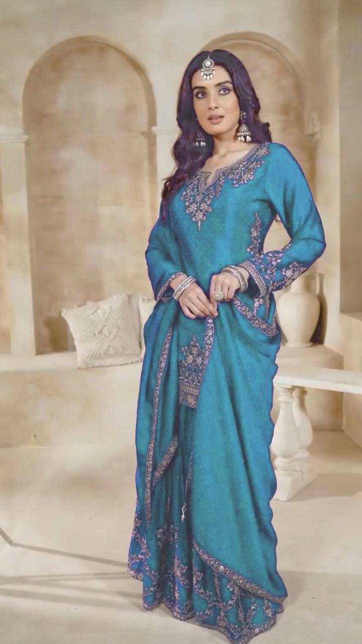 Ynf Chinon KESH523 063 Suits & Dresses Wholesale Sharara Salwar Suits Embroidery Suits Silk Suits Manufacturer