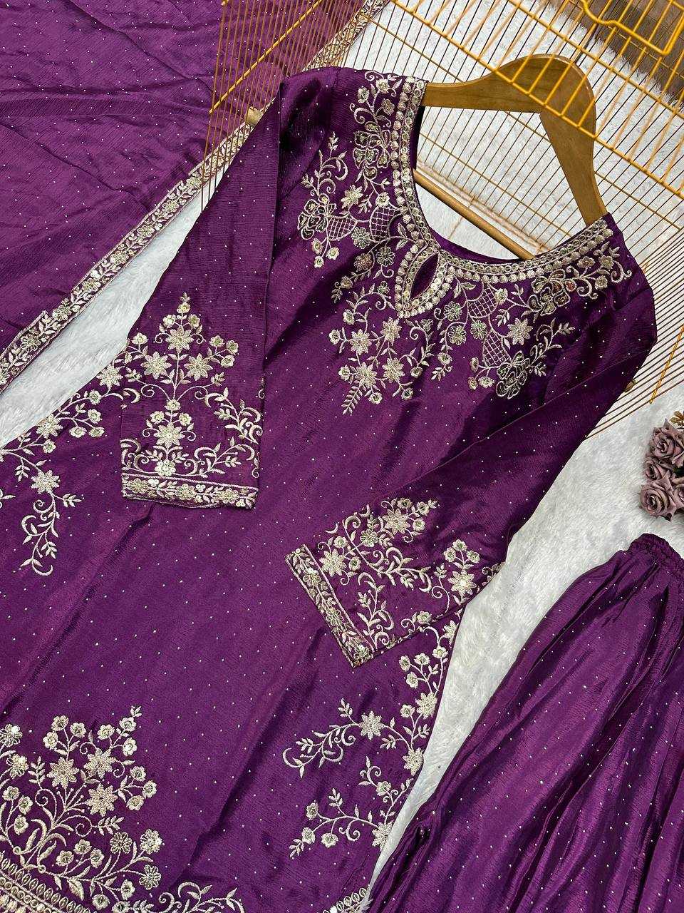 Ynf Chinon KESH523 063 Suits & Dresses Wholesale Sharara Salwar Suits Embroidery Suits Silk Suits Manufacturer