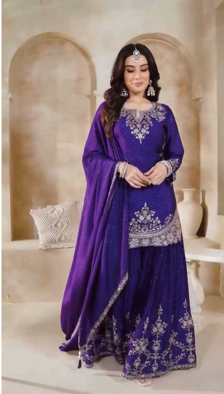 Ynf Chinon KESH523 063 Suits & Dresses Wholesale Sharara Salwar Suits Embroidery Suits Silk Suits Manufacturer