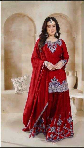 Ynf Chinon KESH523 063 Suits & Dresses Wholesale Sharara Salwar Suits Embroidery Suits Silk Suits Manufacturer