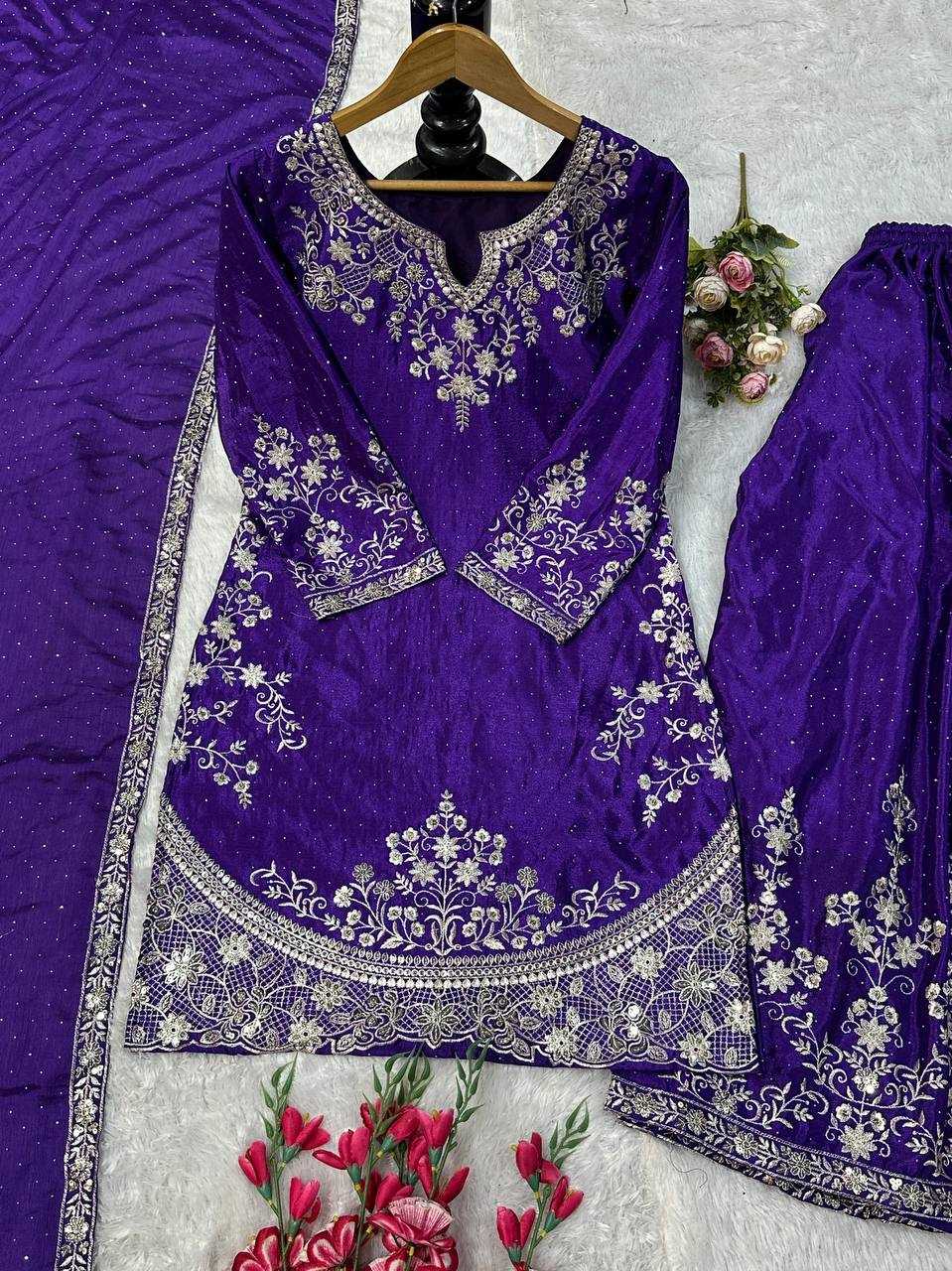 Ynf Chinon KESH523 063 Suits & Dresses Wholesale Sharara Salwar Suits Embroidery Suits Silk Suits Manufacturer