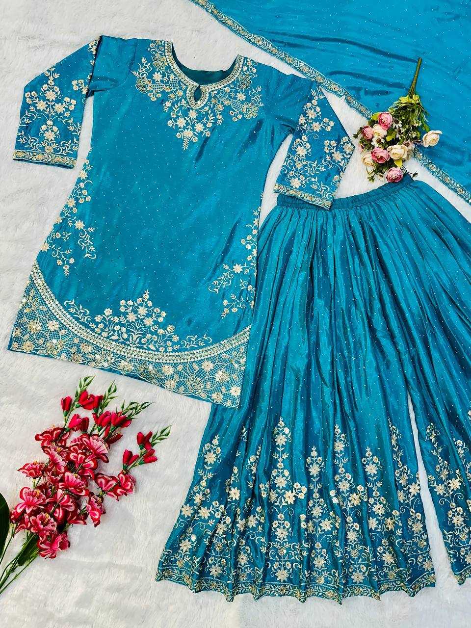 Ynf Chinon KESH523 063 Suits & Dresses Wholesale Sharara Salwar Suits Embroidery Suits Silk Suits Manufacturer